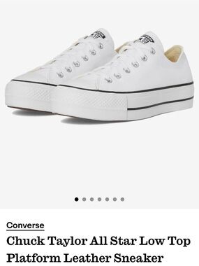 Converse White Low Top Platform Sneakers